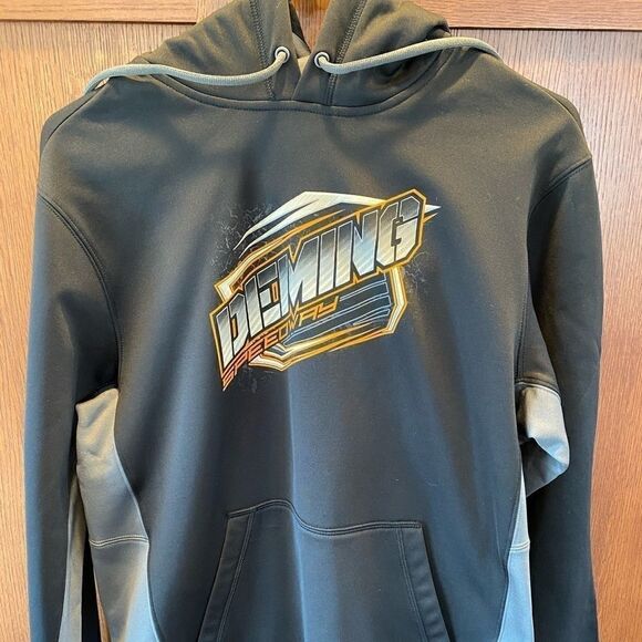 Sport-Tek hooded sweatshirt & Deming Speedway Logo - Picture 1 of 4